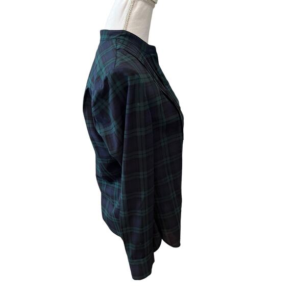 J Crew Black Watch Tartan Plaid Pintuck Button Down Shirt S - Picture 3 of 6